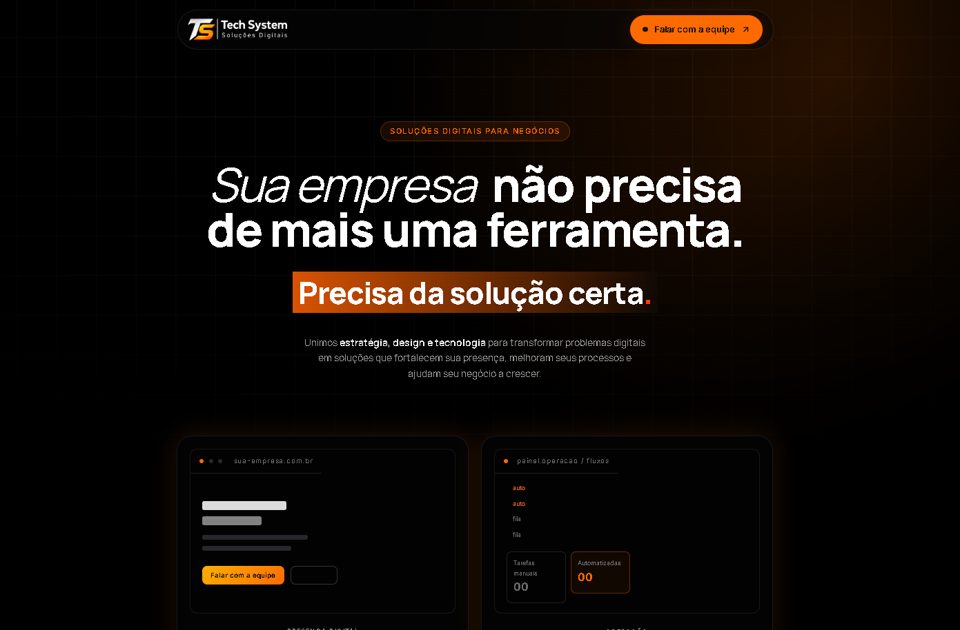 Site institucional desenvolvido pela Tech System
